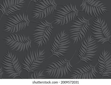 Minimalist background with simple grey leaves pattern