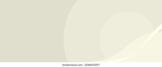Minimalist background with soft beige tones. The background features smooth, flowing curves in beige, creating a calm, abstract style. Wave background vector. Beige background.
