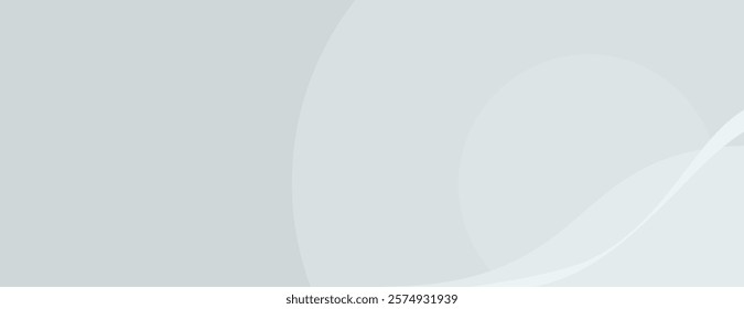 Minimalist background with soft gray tones. The background features smooth, flowing curves and a calming gray color palette. Wave background vector. Gray background.