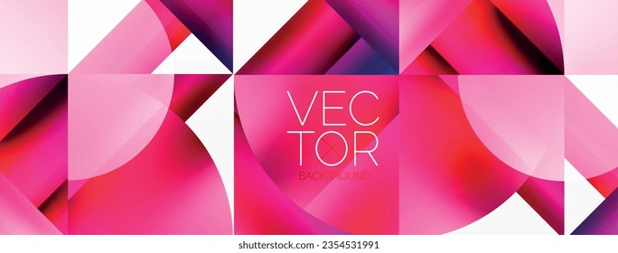 Minimalist background with square-tiled geometric circles, symphony of precise patterns. Interlocking shapes create tranquil yet captivating backdrop, blending modernity and structured elegance