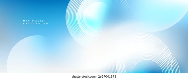 A minimalist background using blue and white tones that gives a bright, clean and relaxing feeling. Composed of gently layered circles and curves, it has an artistic and natural feel.