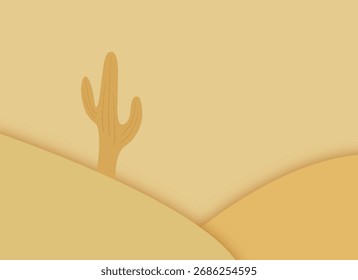 Projeto de vetor de fundo minimalista com árvore de cactos.