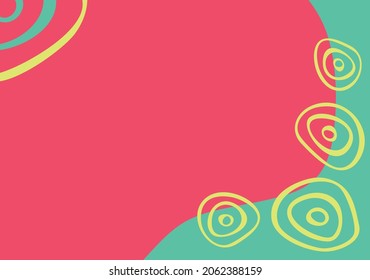 Minimalist background with waving and circle pattern and some copy space area