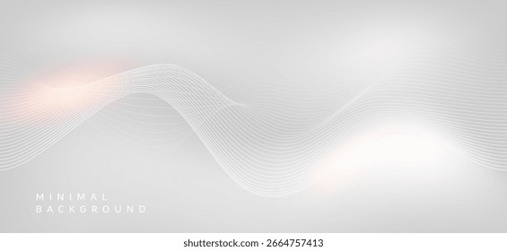 Minimalist background, white and light grey, with thin wavy lines running through it. Simple graphic stripes, no prominent activities or objects.