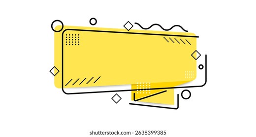 Minimalist backgrund abstract promotion. Style simple art modern. With background yellow and pattern lane black. 10 eps.