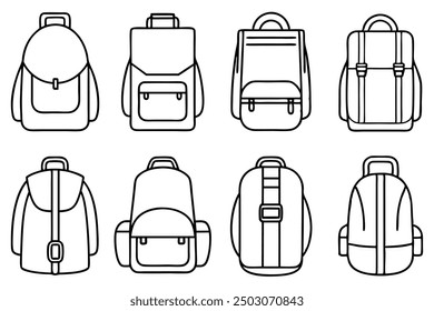 Minimalist backpack line art design for contemporary artistic expressions