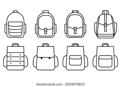 Minimalist backpack line art illustration capturing sleek design aesthetics