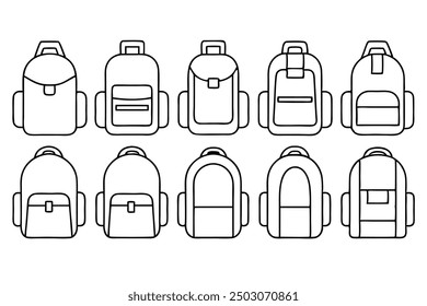 Minimalist backpack line art sketch perfect for minimalistic themes