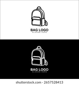 Minimalistisches Rucksack-Logo-Design - Schwarz-Weiß-Linie Kunst