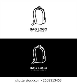 Minimalistisches Rucksack-Logo-Design - Schwarz-Weiß-Linie Kunst