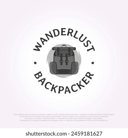 minimalist backpack logo icon vector design illustration template