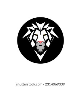 minimalist badass lion head logo vector illustration template design