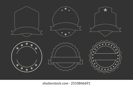 Conjunto de vetor de estrutura de tópicos de emblema e emblema minimalista

