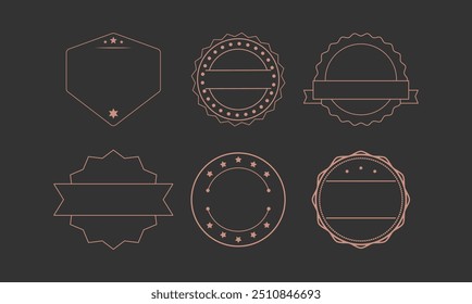 Conjunto de vetor de estrutura de tópicos de emblema e emblema minimalista

