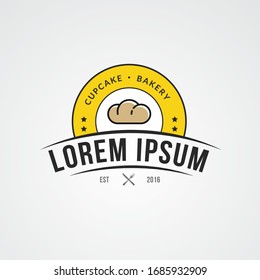 Minimalist Bakery or cafe logo  template design badge type illustration for food or bakery related brand