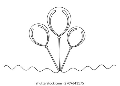 Minimalistischer Ballon durchgehende Linie Zeichnung Symbol Isolation Design