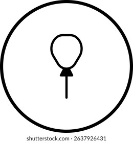Minimalist balloon vector icon design within a circular frame illustration