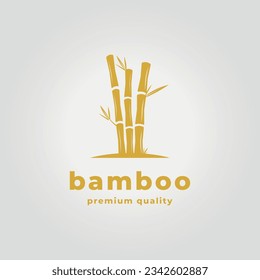 Minimalist Bamboo Logo Icon Design Illustration Vector