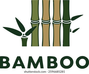 Minimalist bamboo logo icon with natural and eco-friendly design illustration  
