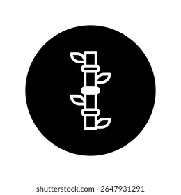 Ilustração minimalista do tronco de bambu transmitindo tranquilidade e crescimento dentro de um design simples para várias aplicações criativas