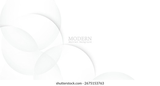 minimalist banner Abstract White Overlapping Circles Background Design. Suit for banner, web, brochure, poster and presentation