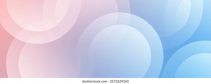 Minimalist banner background. Blue and pink gradations. Circle pattern shape. Memphis. Vector . EPS 10