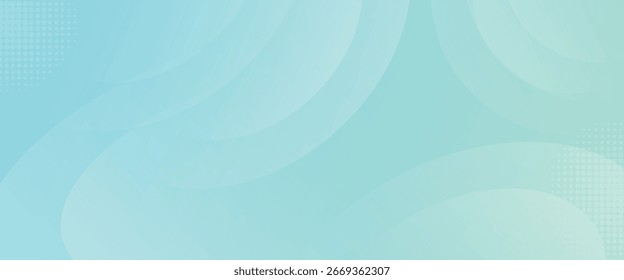 Fondo de Anuncio minimalista. Degradado azul-verde. y puntos débiles. Fondo geométrico de círculo. Ilustrador de Vector.