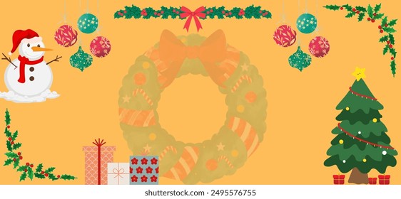 Minimalist banner background with christmas theme, abstract background
