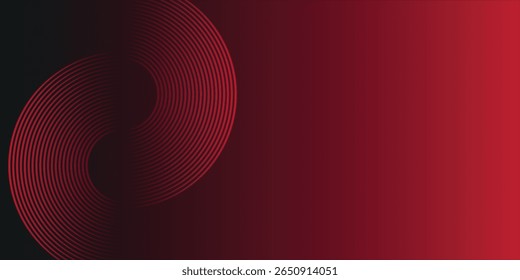 Minimalist banner background, dark red gradient with circle effect style art