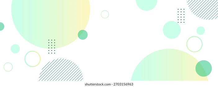 Fondo de Anuncio minimalista forma geométrica verde y amarillo gradaciones círculo , semitono, Vector.