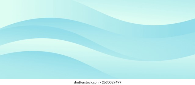 Minimalist banner background. Green and blue gradient. Wave background. Simple design. Vector