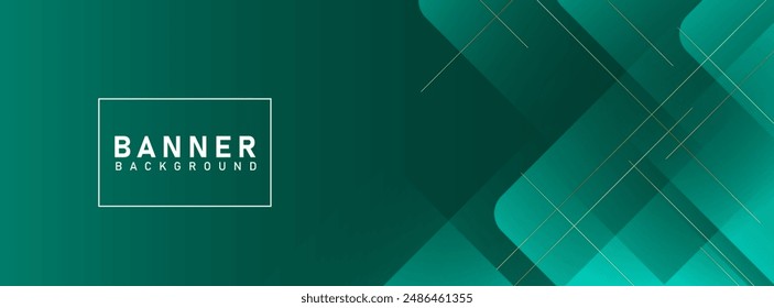 Minimalist banner background. Luxury .Dark green gradations. Shape line. Gold . Combinations abstract. Eps 10