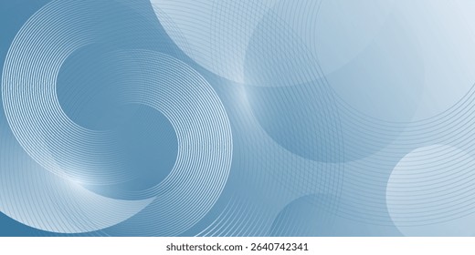 Minimalist banner background, pastel color gradient, sea blue, and cloudy sky. Modern circle effect style