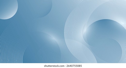 Minimalist banner background, pastel color gradient, sea blue, and cloudy sky. Modern circle effect style