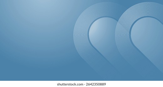 Minimalist banner background, pastel color gradient, sea blue, and cloudy sky. eps 10