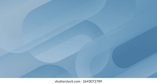Minimalist banner background, pastel color gradient, sea blue, and cloudy sky. Modern circle effect style