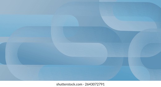 Minimalist banner background, pastel color gradient, sea blue, and cloudy sky. Modern circle effect style