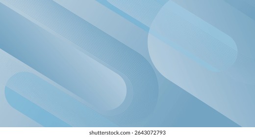 Minimalist banner background, pastel color gradient, sea blue, and cloudy sky. Modern circle effect style