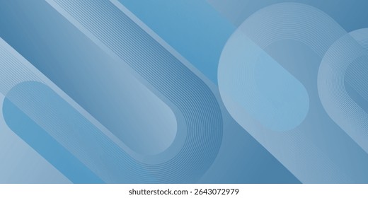 Minimalist banner background, pastel color gradient, sea blue, and cloudy sky. Modern circle effect style