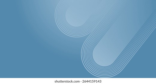 Minimalist banner background, pastel color gradient, sea blue, and cloudy sky. Modern circle effect style