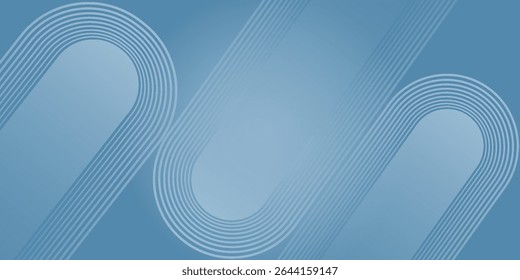 Minimalist banner background, pastel color gradient, sea blue, and cloudy sky. Modern circle effect style