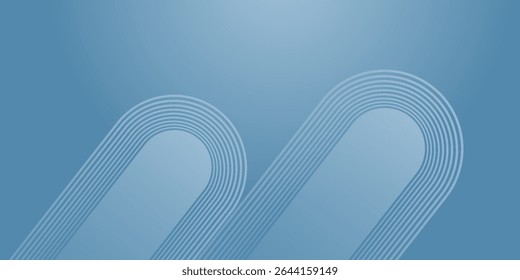 Minimalist banner background, pastel color gradient, sea blue, and cloudy sky. Modern circle effect style