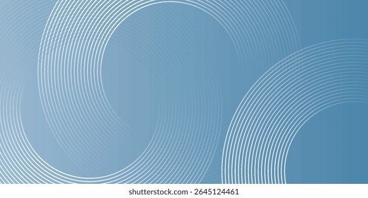 Minimalist banner background, pastel color gradient, sea blue, and cloudy sky. Modern design circle effect style geometric. vector illustration
