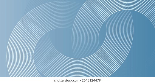 Minimalist banner background, pastel color gradient, sea blue, and cloudy sky. Modern design circle effect style geometric. vector illustration