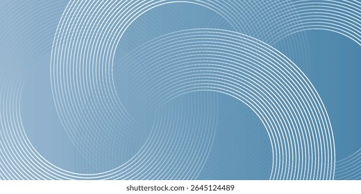 Minimalist banner background, pastel color gradient, sea blue, and cloudy sky. Modern design circle effect style geometric. vector illustration
