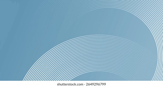 Minimalist banner background, pastel color gradient, sea blue, and cloudy sky. Modern circle effect style. Futuristic technology concept
