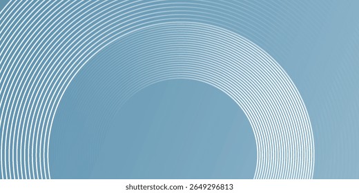 Minimalist banner background, pastel color gradient, sea blue, and cloudy sky. Modern circle effect style. Futuristic technology concept