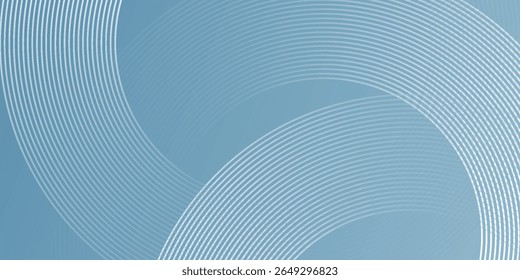 Minimalist banner background, pastel color gradient, sea blue, and cloudy sky. Modern circle effect style. Futuristic technology concept
