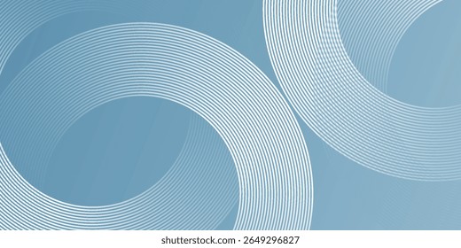 Minimalist banner background, pastel color gradient, sea blue, and cloudy sky. Modern circle effect style. Futuristic technology concept