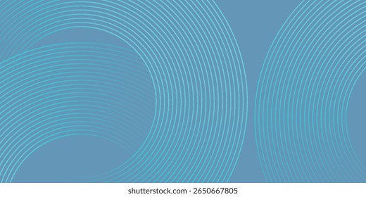 Minimalist banner background, pastel color gradient, sea blue, and cloudy sky. futuristic modern design circle pattern